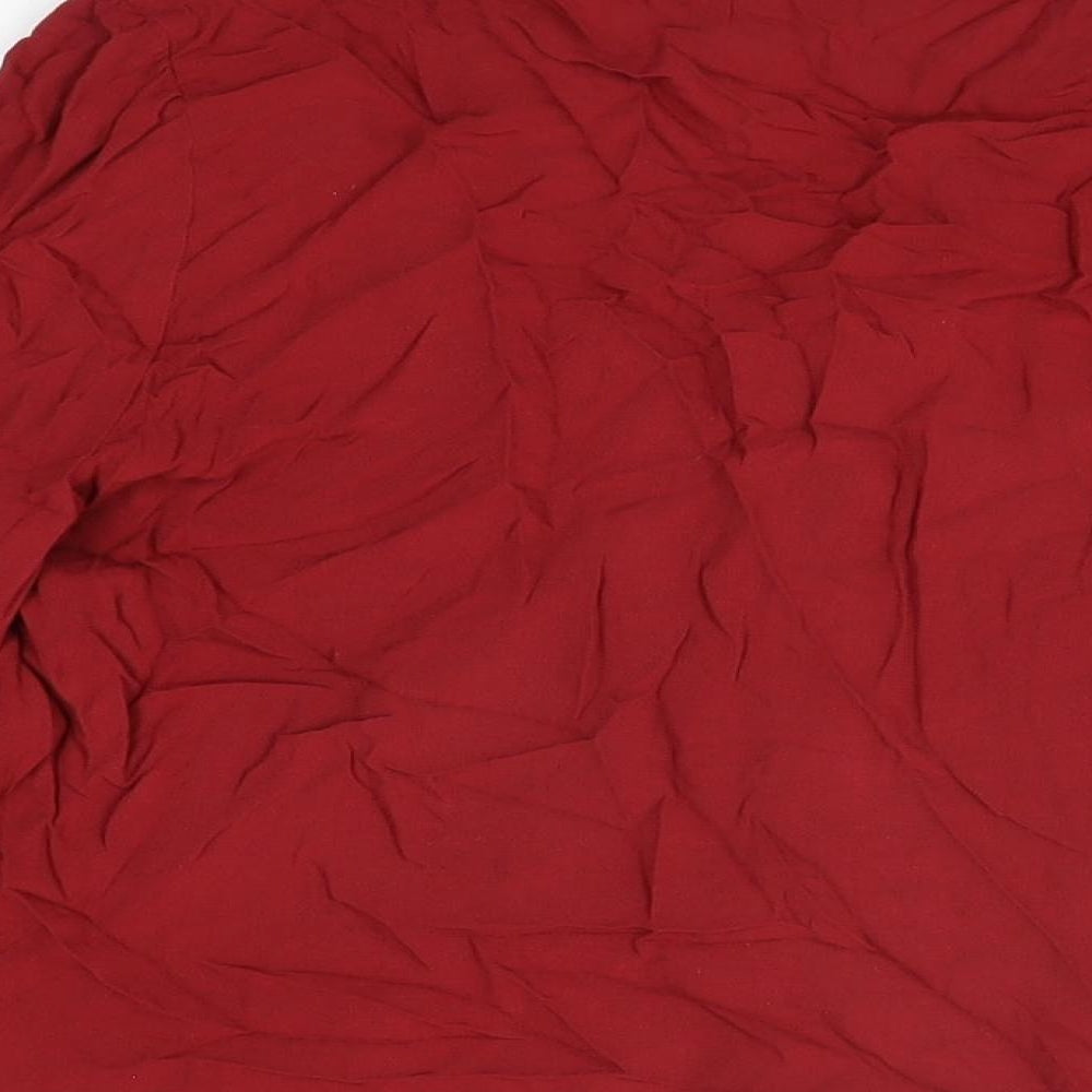 Womens UK Size 10 Marks and Spencer Red Basic Button-Up