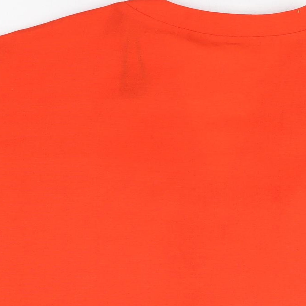 Womens UK Size 10 New Look Red Basic Button-Up