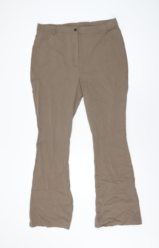 Womens UK Size 18 Topshop Regular Fit Brown Trousers