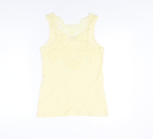 Womens UK Size M Oasis Yellow Basic Tank