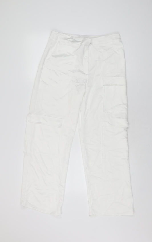 Womens UK Size 6 COLLUSION Regular Fit Cargo White Trousers