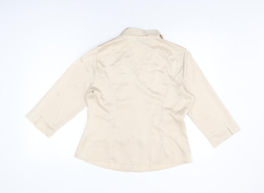 Womens UK Size 14 Alex & Co Ivory Basic Button-Up