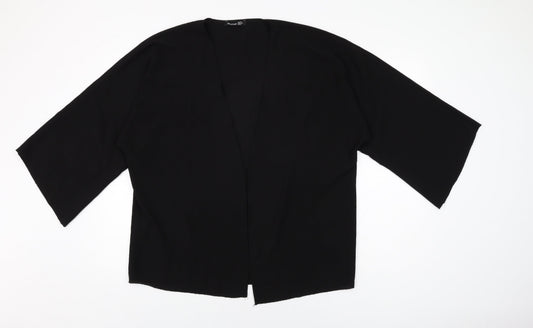 Womens UK Size 10 Boohoo Black Kimono T-Shirt