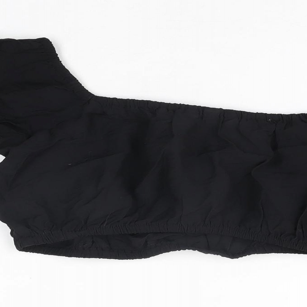 Womens UK Size S H&M Black Cropped T-Shirt