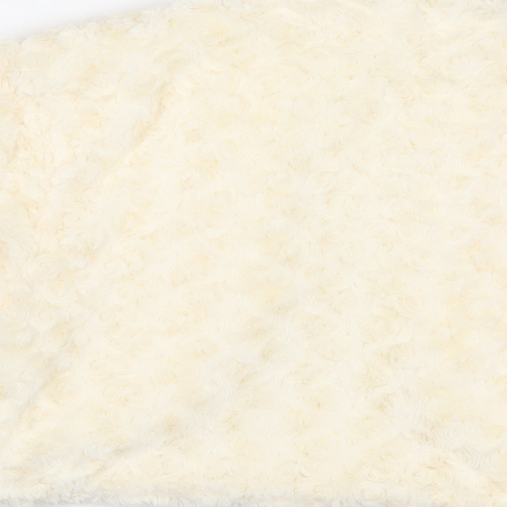 John Lewis Womens Ivory Polyester Cropped Blouse Size L V-Neck - Open