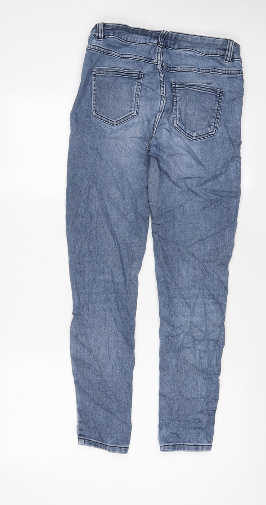 Avenue Womens Blue Cotton Skinny Jeans Size 10 L28 in Regular Zip