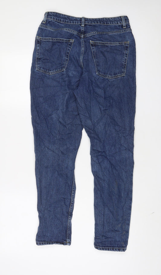 Topshop Womens Blue Cotton Mom Jeans Size 28 in L32 in Regular Zip