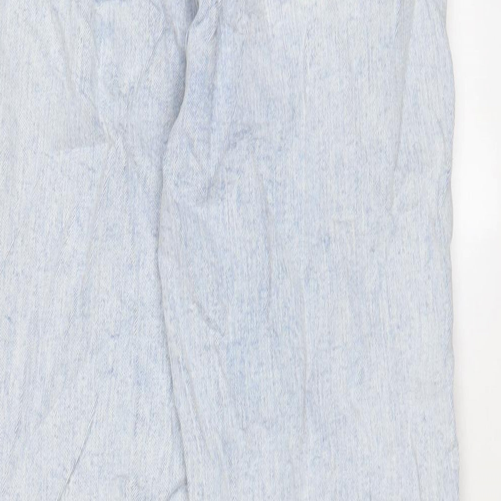 In the Style Womens Blue Cotton Straight Jeans Size 8 L25 in Regular Zip - Belted