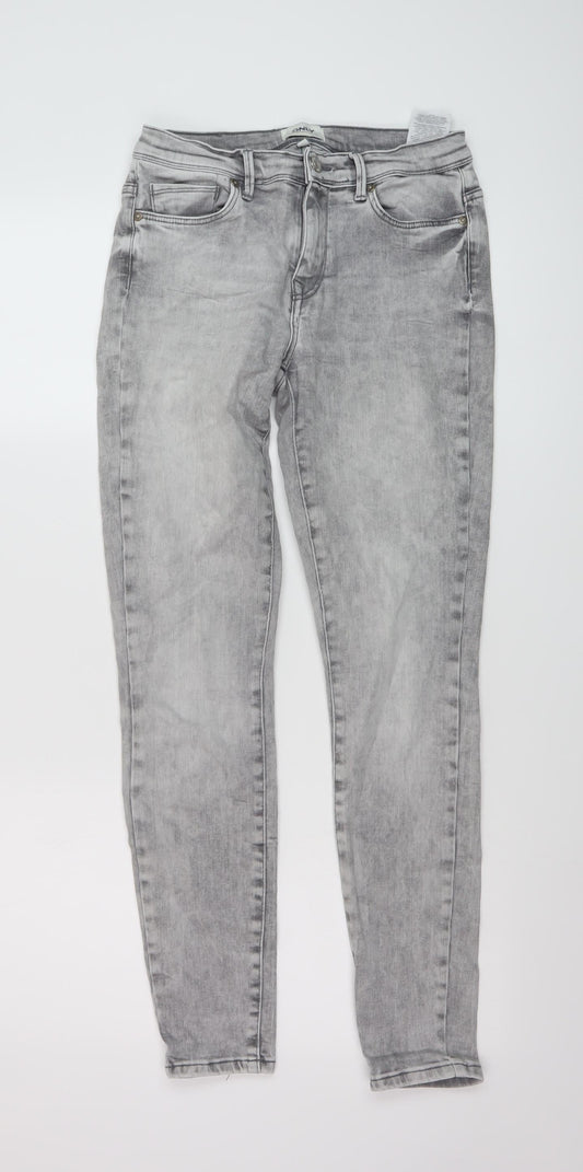 Additional front view of Only women’s green cotton skinny jeans, size UK 29, in, 29-inch leg regular button
