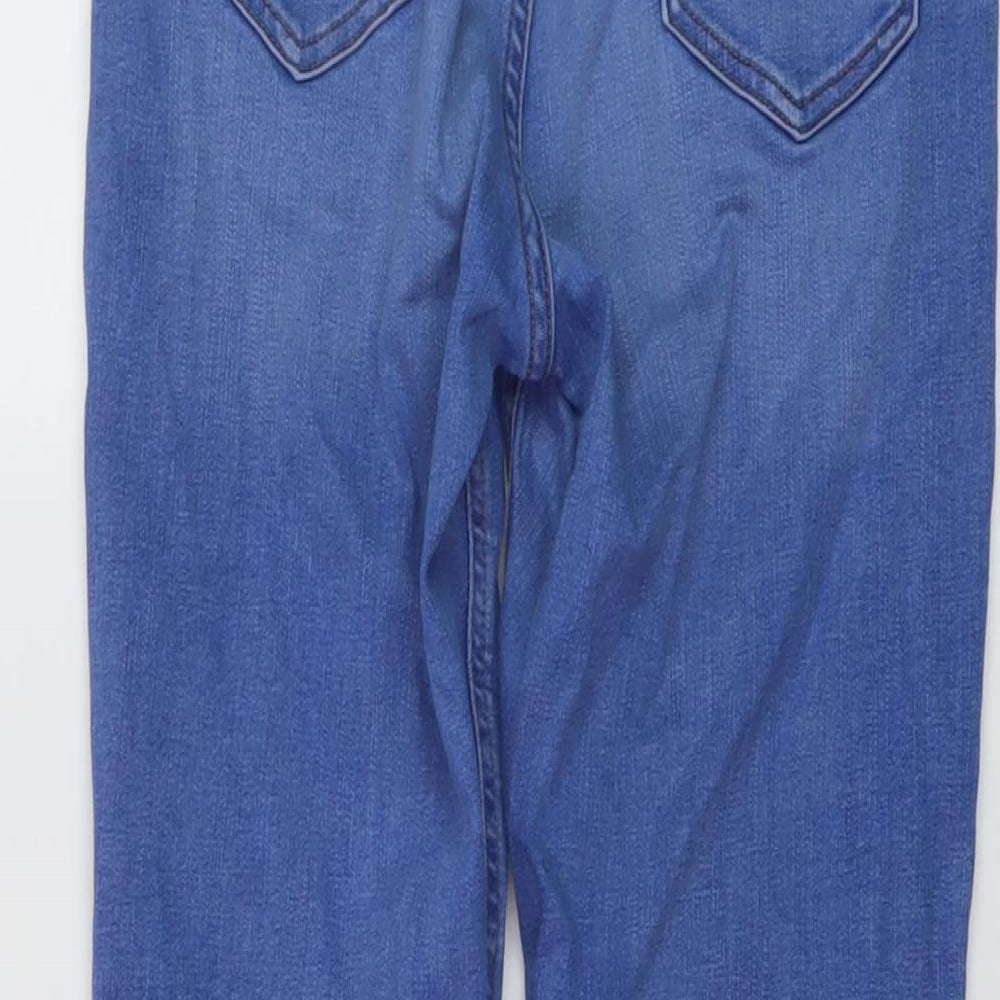 Miss Selfridge Womens Blue Cotton Skinny Jeans Size 10 L28 in Regular Button