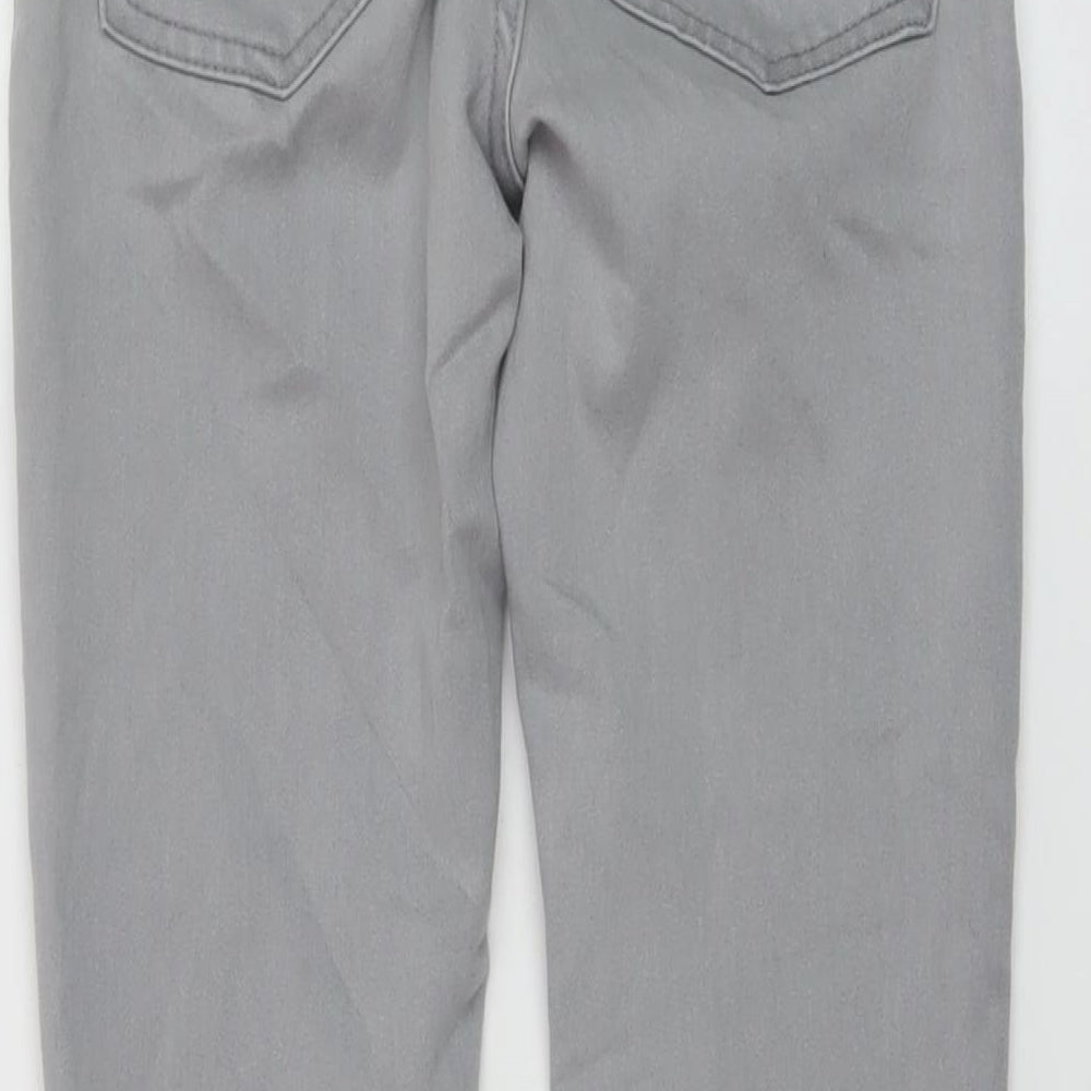 Denim & Co. Womens Grey Cotton Skinny Jeans Size 8 L28 in Regular Button