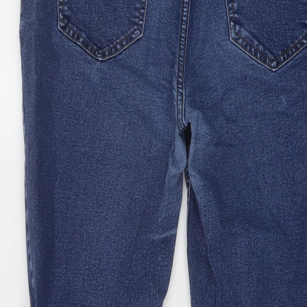 New Look Womens Blue Cotton Skinny Jeans Size 12 L26 in Regular Button