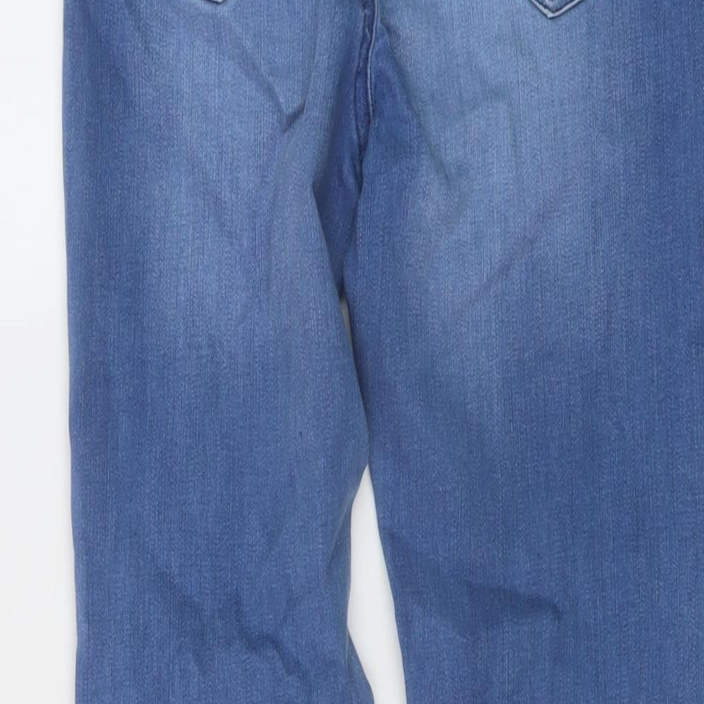 Miss Selfridge Womens Blue Cotton Skinny Jeans Size 10 L27 in Regular Button