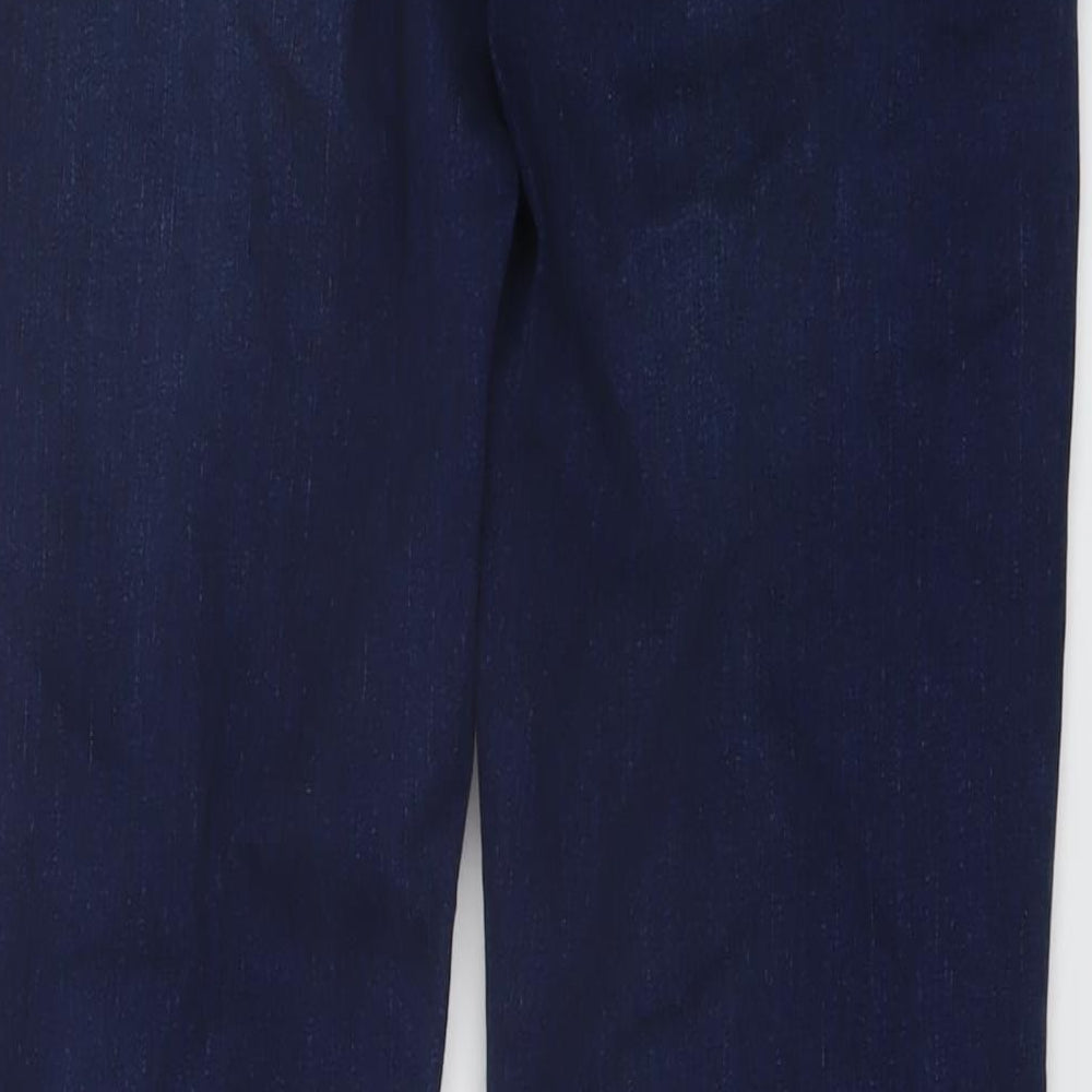 George Womens Blue Cotton Straight Jeans Size 10 L30 in Regular Button