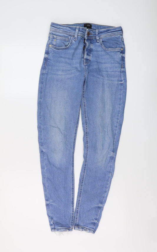 Womens UK Size 10 River Island Regular Fit Skinny Black Jeans