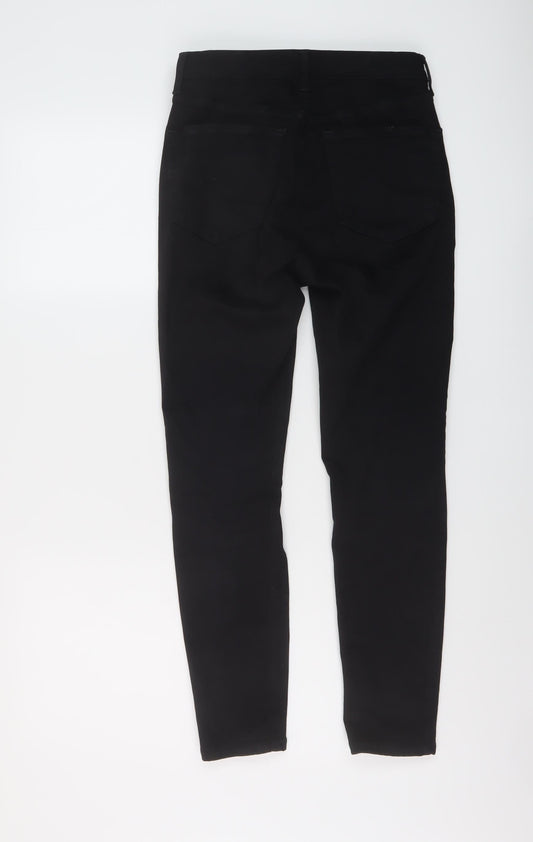 Topshop Womens Black Cotton Skinny Jeans Size 28 in L26 in Regular Button