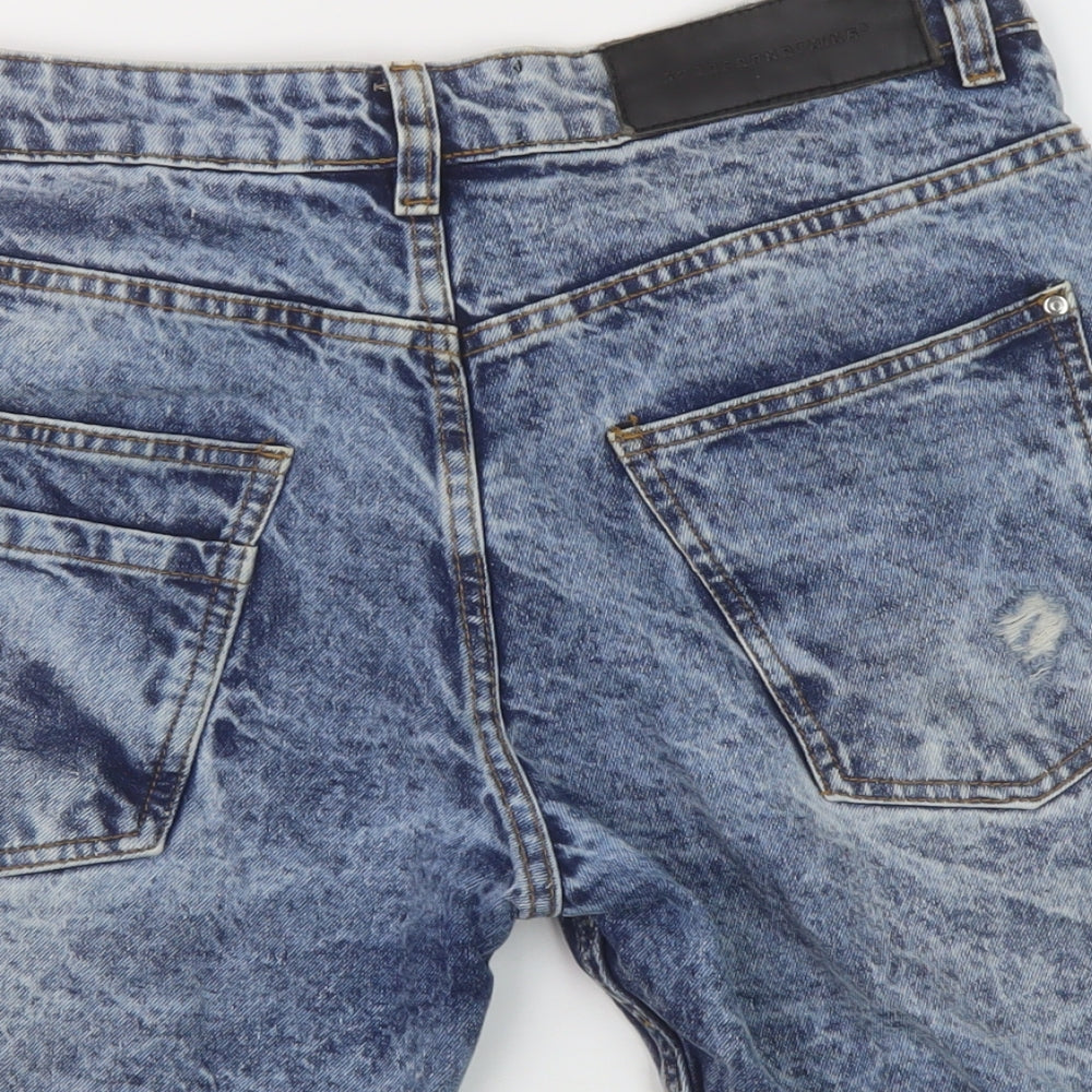 Good For Nothing Mens Blue Cotton Bermuda Shorts Size 30 in L10 in Regular Button