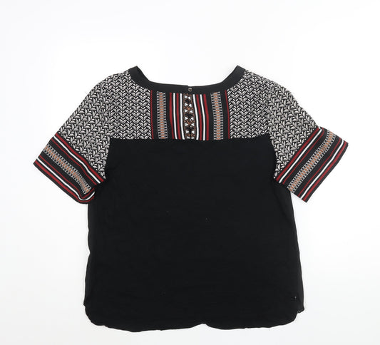 Womens UK Size L Oasis Black Basic Blouse
