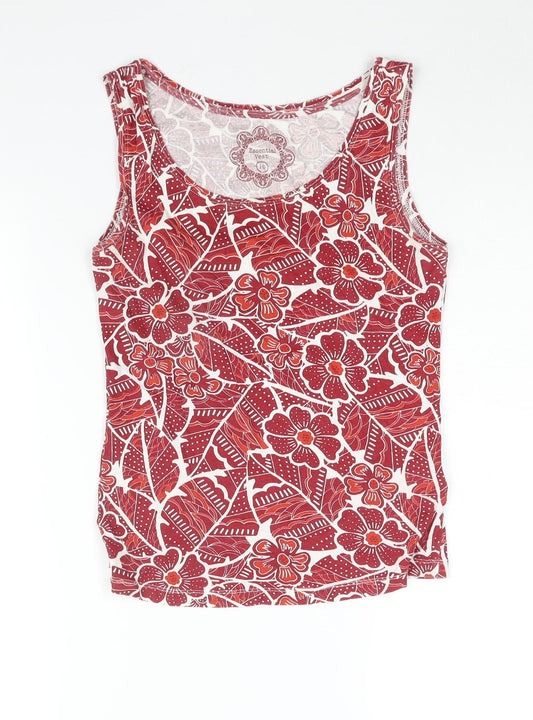 Womens UK Size 10 Debenhams Red Basic Tank