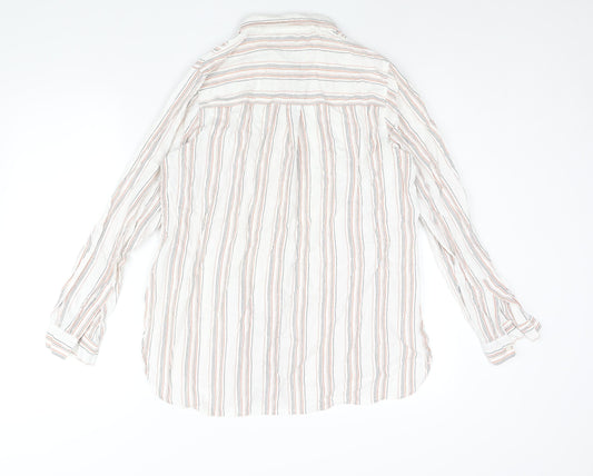 Womens UK Size 14 New Look White Basic Button-Up