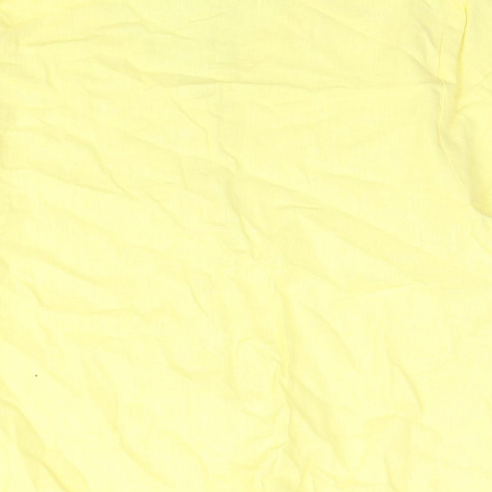 Womens UK Size 14 Cotton Traders Yellow Basic Button-Up