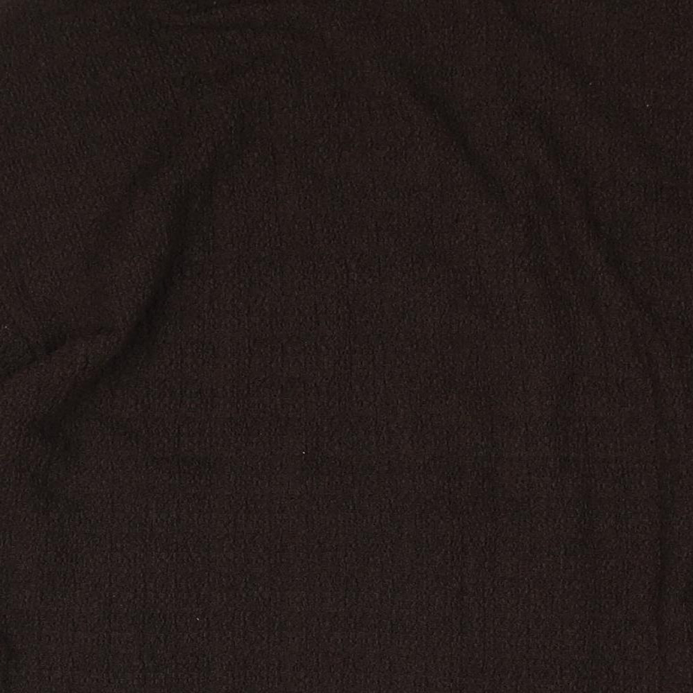 Zara Mens Brown Polyester Button-Up Size S Collared Button - Textured