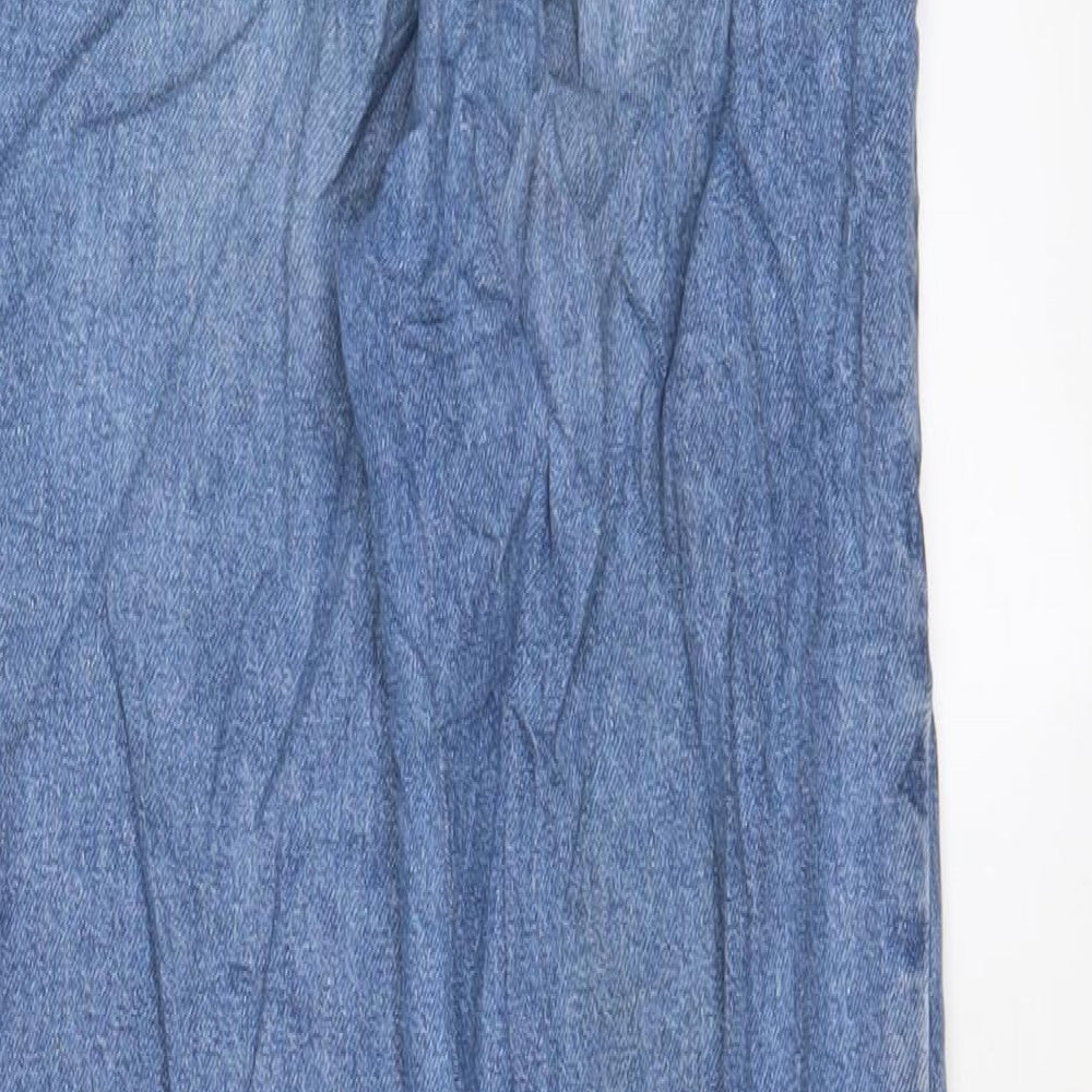 Denim & Co. Womens Blue Cotton Straight Jeans Size 6 L29 in Regular Zip