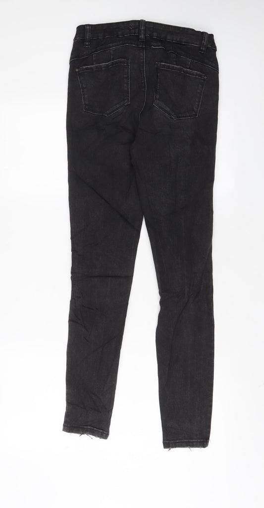 Denim & Co. Womens Black Cotton Skinny Jeans Size 10 L29 in Regular Zip
