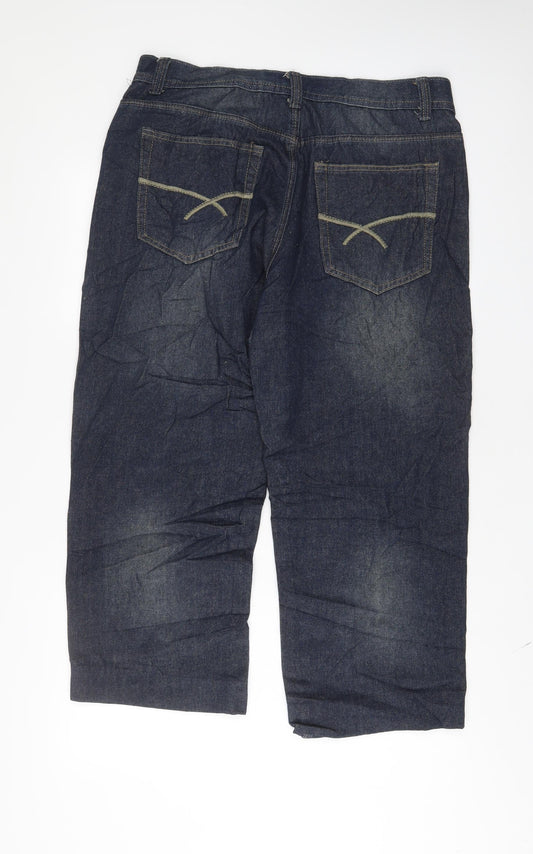 Urban Republic Mens Blue Cotton Straight Jeans Size 36 in L26 in Regular Zip - Short Leg