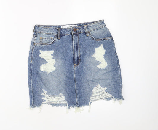 Womens UK Size 28 in Hollister A-Line Denim Skirt