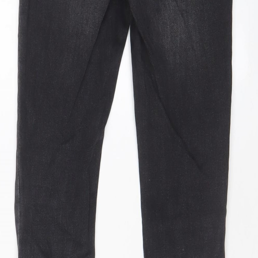 New Look Girls Grey Cotton Skinny Jeans Size 11 Years L27 in Regular Zip - Distressed