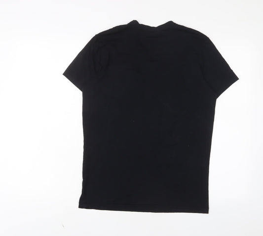 Autograph Womens Black Polyester Basic T-Shirt Size M V-Neck