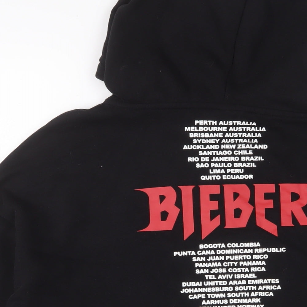 H&M Womens Black Cotton Pullover Hoodie Size M Pullover - Justin Bieber