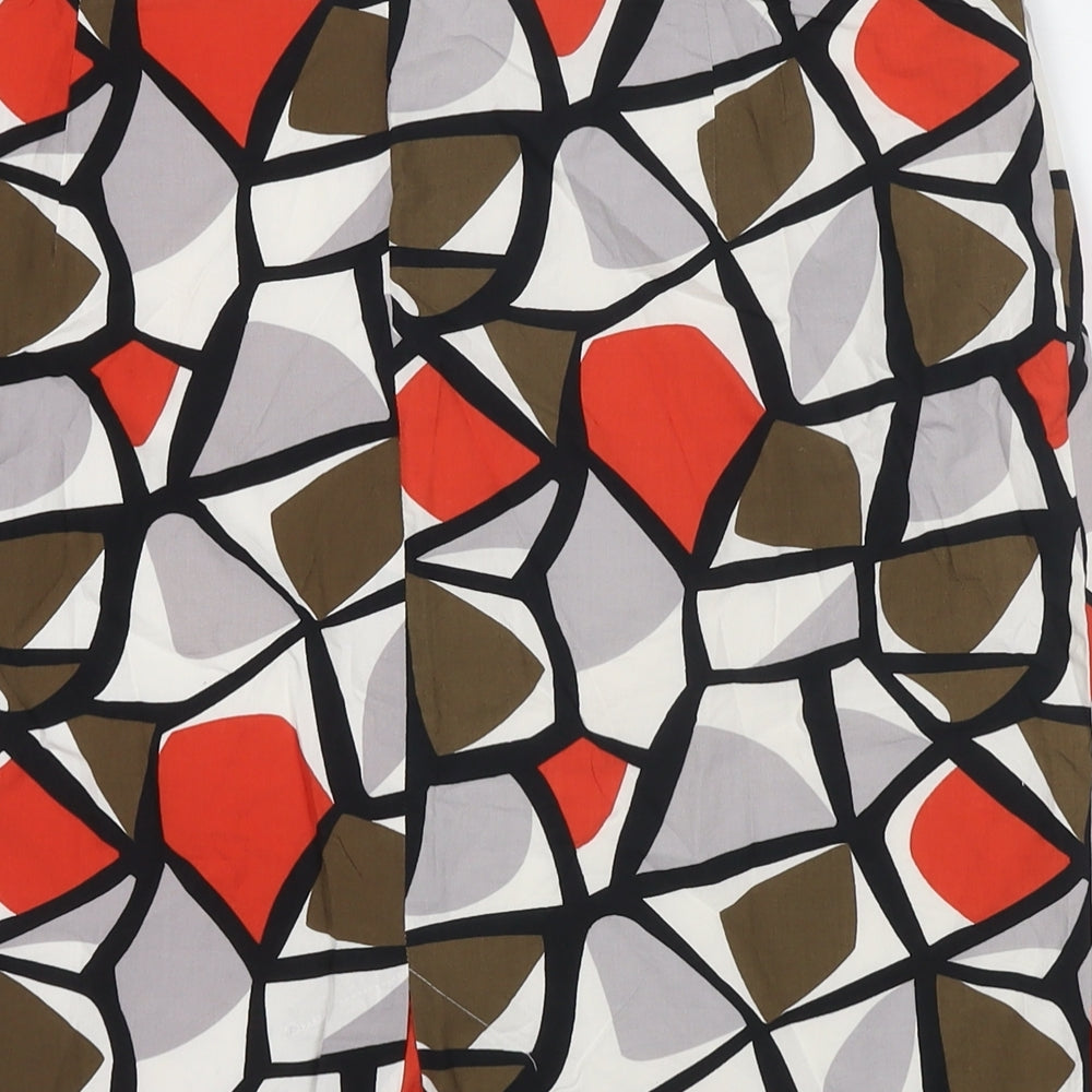 Marks and Spencer Womens Multicoloured Geometric Polyester A-Line Skirt Size 14 Zip
