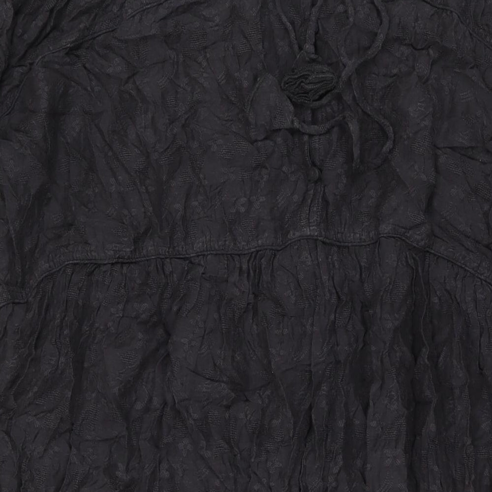 And/Or Womens Grey Viscose A-Line One Size V-Neck Button