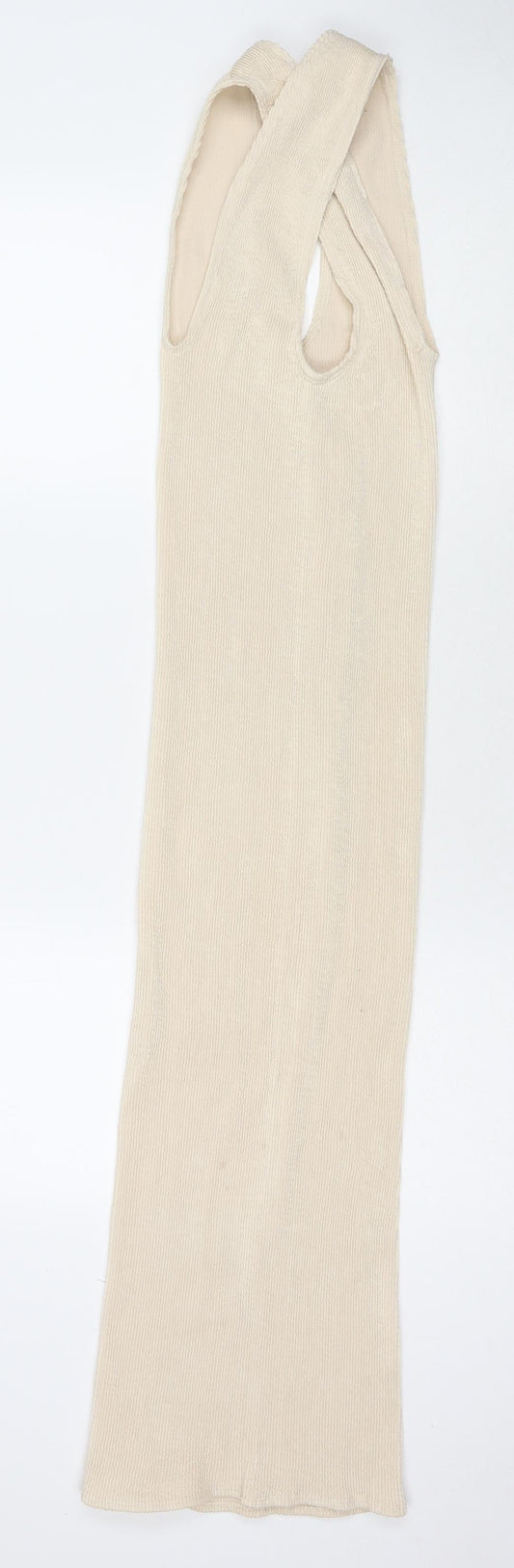 River Island Womens Beige Polyester Bodycon One Size V-Neck Pullover