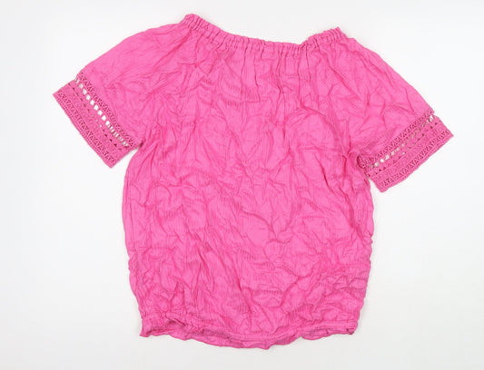 Womens UK Size 10 Cotton Traders Pink Basic Blouse