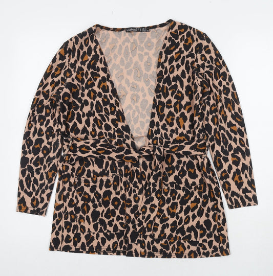 Womens UK Size 4 Boohoo Multicoloured Kimono Coat