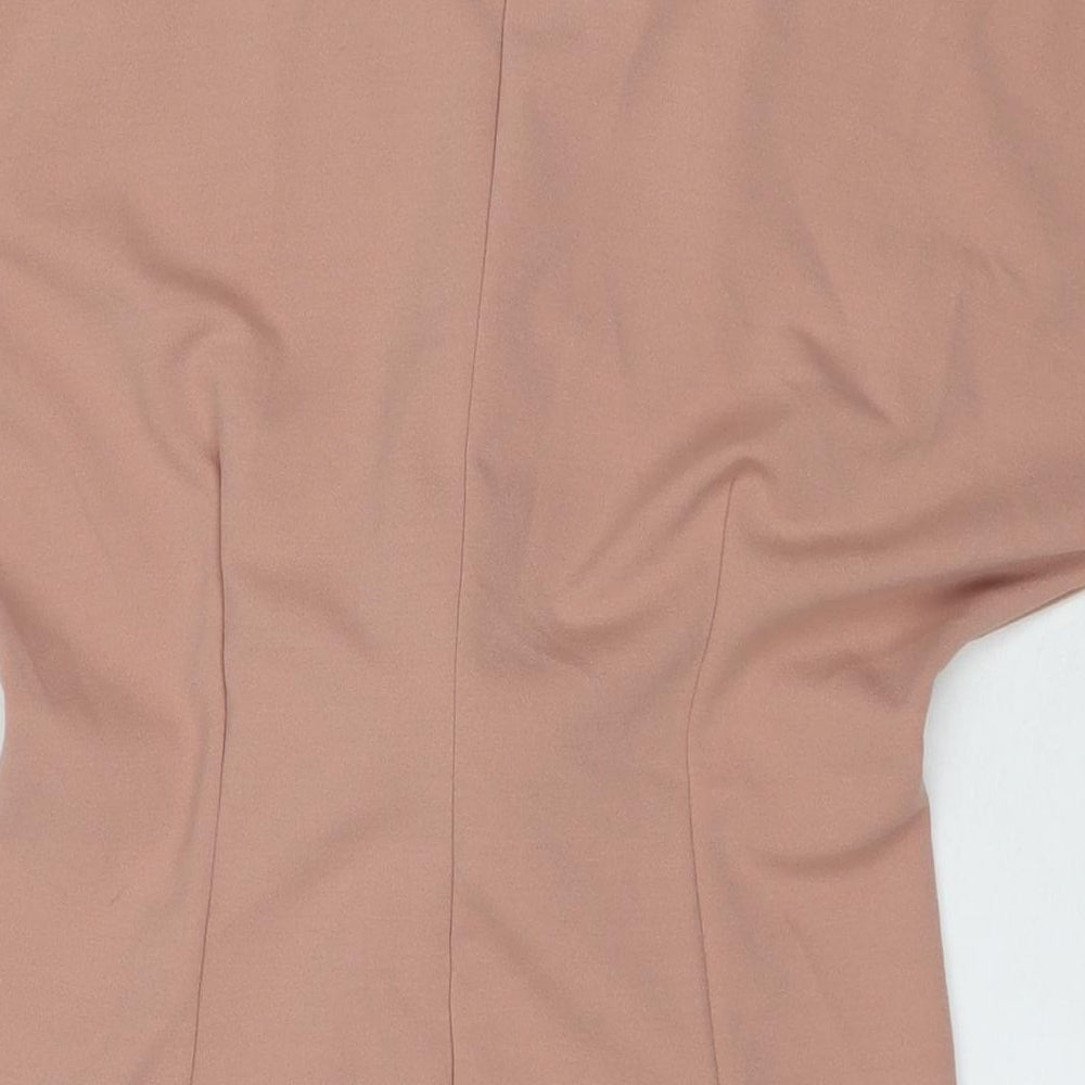 Missguided Womens Beige Polyester Mini Size 8 Round Neck Pullover