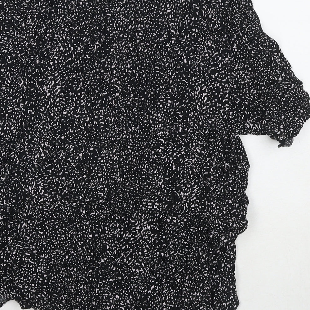 Womens UK Size 14 Warehouse Black Basic Blouse