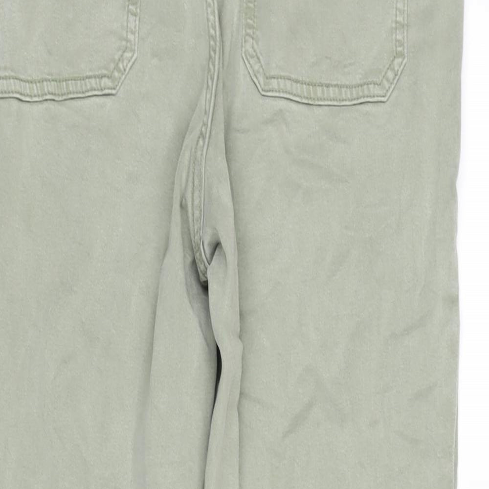 F&F Womens Green Polyester Straight Jeans Size 12 L27 in Regular Zip