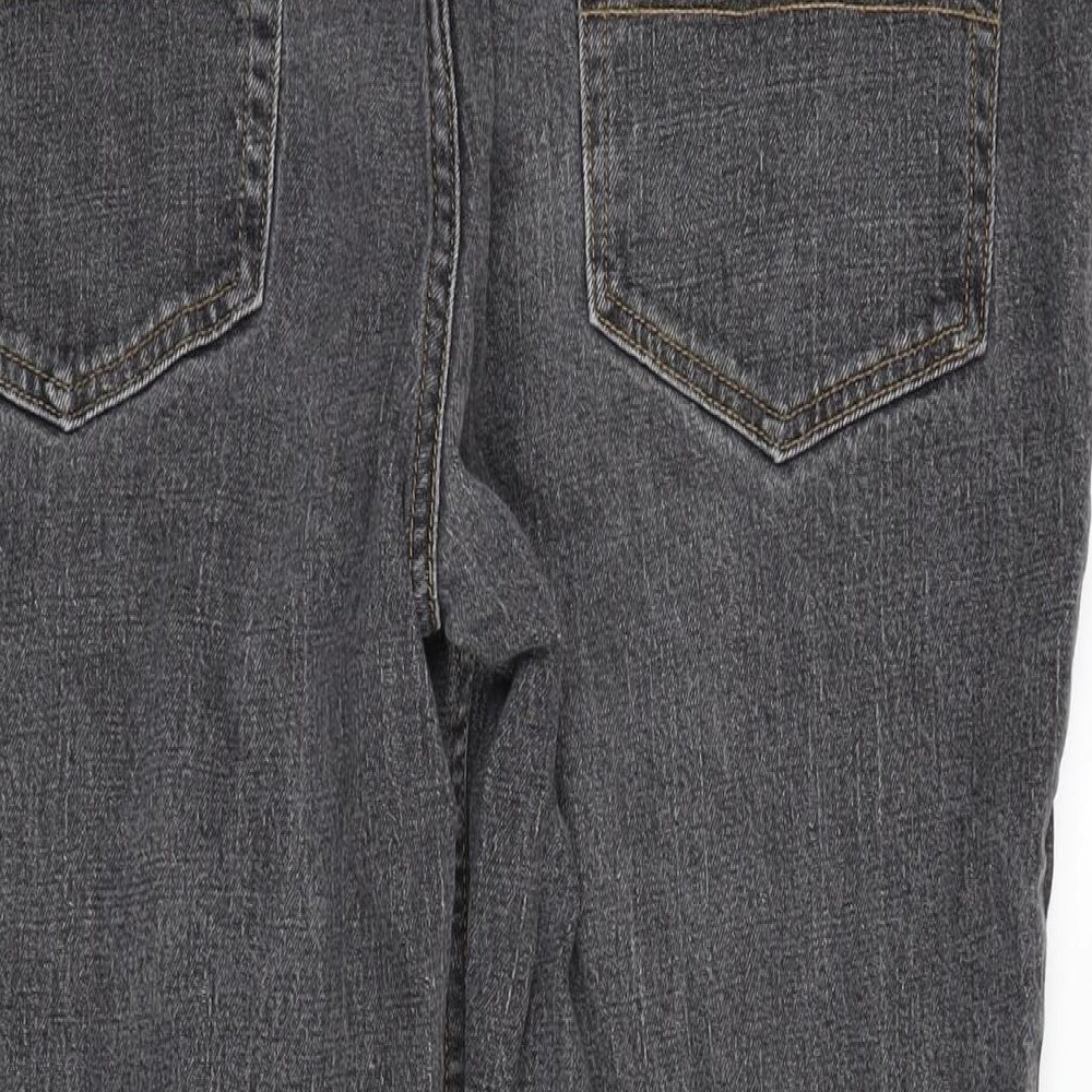 TU Mens Grey Cotton Blend Straight Jeans Size 40 in L27 in Regular Zip