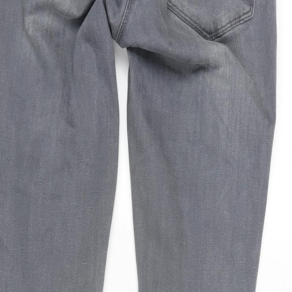 NEXT Womens Grey Cotton Blend Skinny Jeans Size 12 L31 in Regular Zip