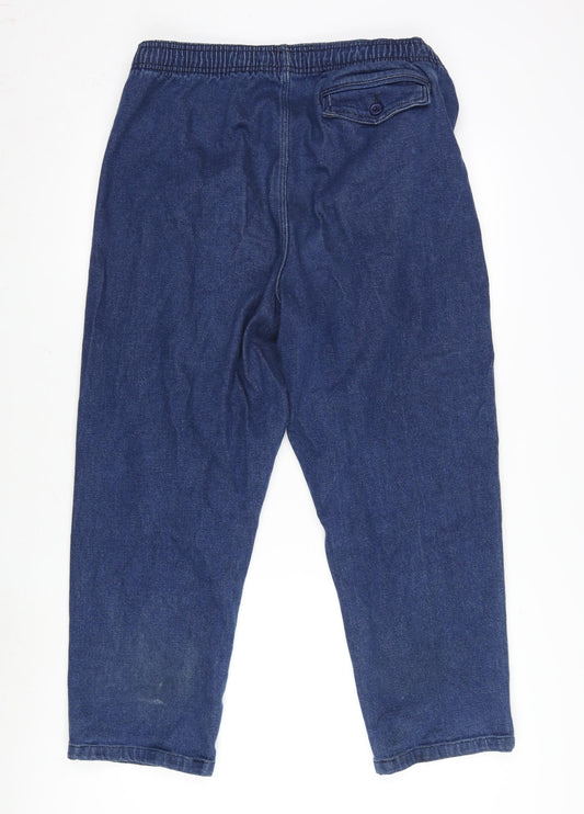 Pegasus Womens Blue Cotton Blend Straight Jeans Size 38 in L26 in Regular Tie