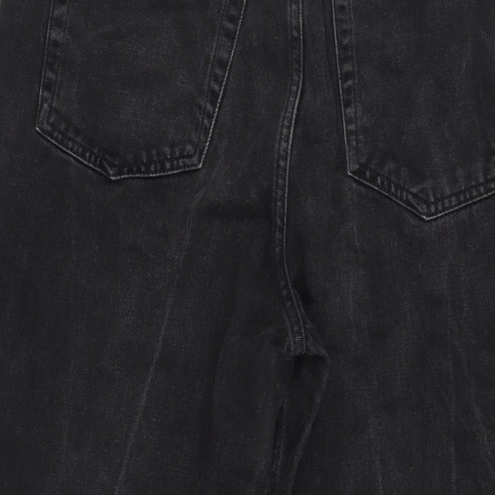 Topshop Womens Grey Cotton Cropped Jeans Size 30 in L22 in Regular Zip - Raw Hem