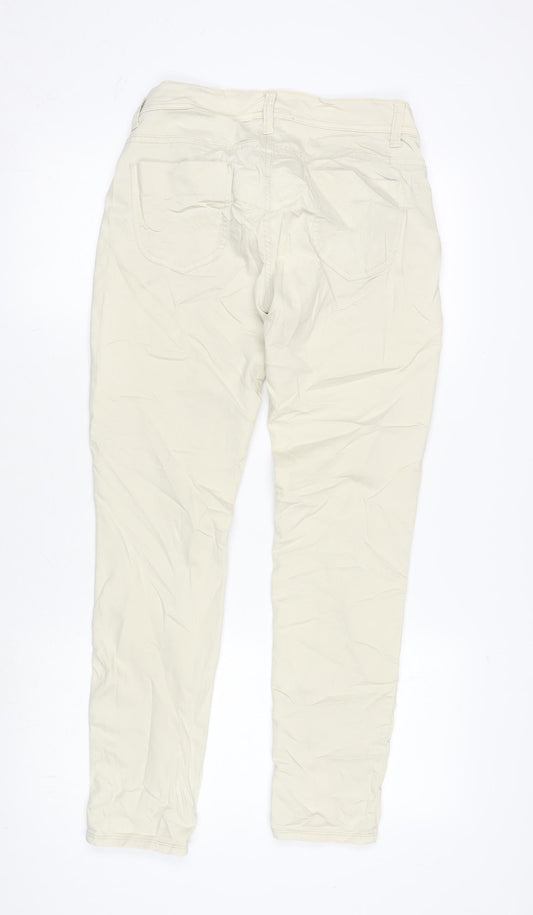 Benetton Womens Beige Cotton Trousers Size 32 in L29 in Regular Zip