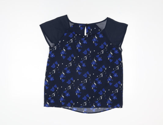 Womens UK Size 14 Per Una Blue Basic Blouse