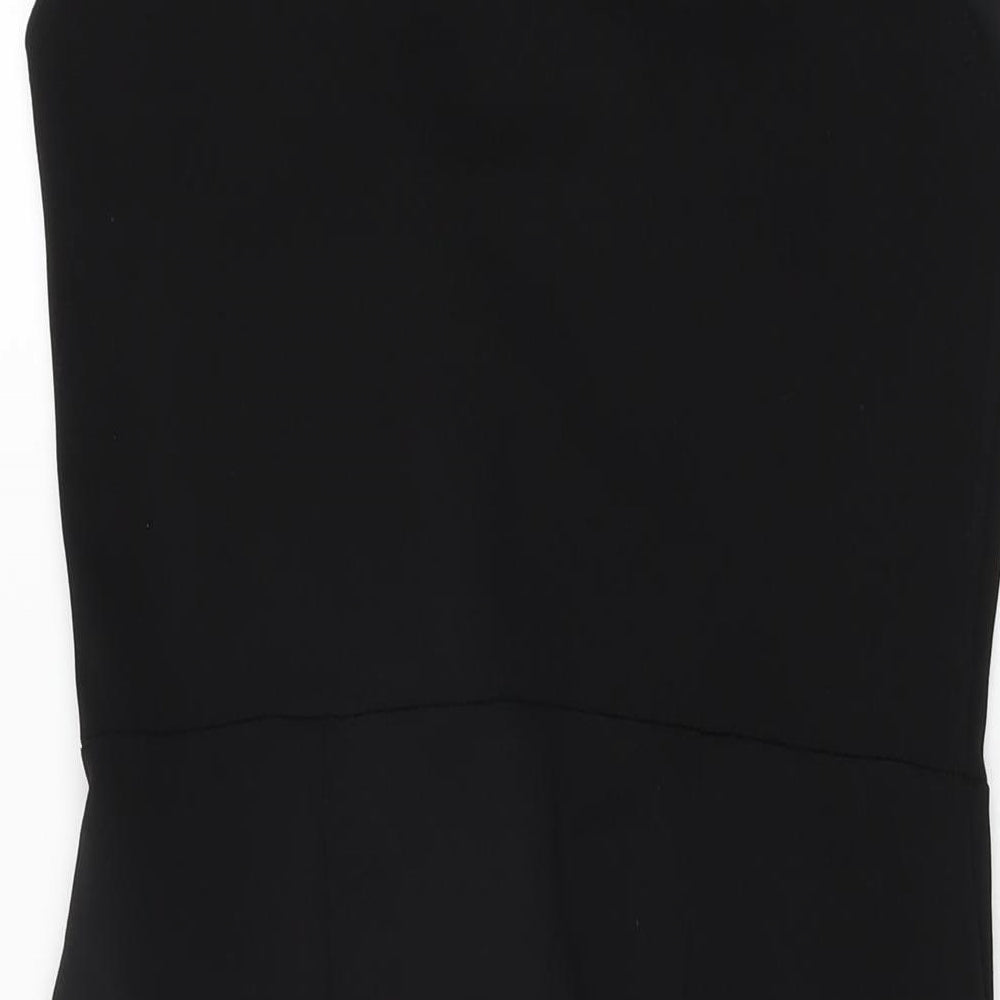 Boohoo Womens Black Polyester Bodycon Size 12 Sweetheart Pullover