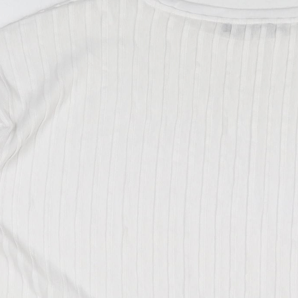 Womens UK Size 10 Marks and Spencer White Basic T-Shirt