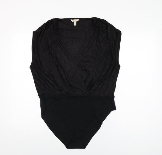 Womens UK Size L H&M One-Piece Black Bodysuit